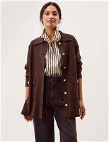 Monsoon Collared Knitted Jacket Navy Mix