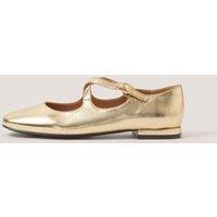 Monsoon Metallic Buckle Flat Pumps Gold