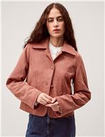 Monsoon Suedette Collared Utility Jacket Pink