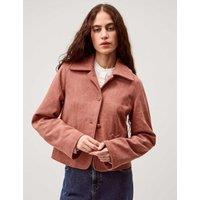 Monsoon Suedette Collared Utility Jacket Pink