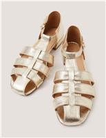 Leather Metallic Fisherman Sandals