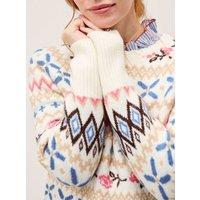 Monsoon Fair Isle Crew Neck Jumper Navy Mix