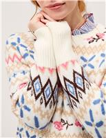 Monsoon Fair Isle Crew Neck Jumper Navy Mix