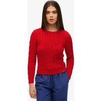 Superdry & Co Cable Knit Crew Neck Jumper Red
