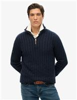 Pure Cotton Cable Half Zip Jumper