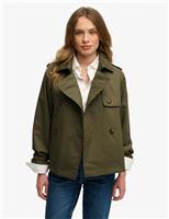 Cotton Rich Collared Short Trench Coat