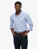 Superdry & Co Pure Cotton Striped Oxford Shirt Light Blue Mix