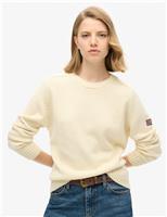 Pure Cotton Crew Neck Relaxed Jumper
