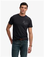 Superdry & Co Pure Cotton Graphic Crew Neck T-Shirt Dark Navy