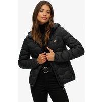 Superdry & Co Lightweight Hooded Quilted Puffer Jacket Black