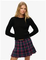 Superdry & Co Cable Knit Crew Neck Jumper Black