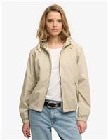 Pure Cotton Twill Hooded Utility Jacket