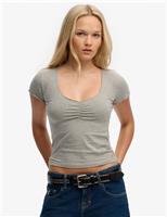 Cotton Rich V-Neck Slim Fit Top