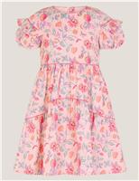 Pure Cotton Floral Jacquard Ruffle Dress (3-15 Yrs)