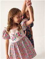 Pure Cotton Embroidered Floral Dress (3-13 Yrs)