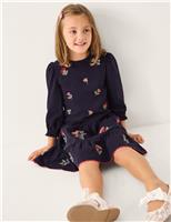 Pure Cotton Floral Embroidered Tiered Dress (3-13 Yrs)