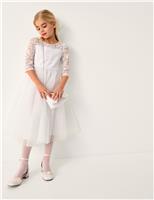 Embroidered Floral Dress (3-13 Yrs)