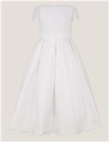 Bow Lace Trim Occasion Dress (3-13 Yrs)
