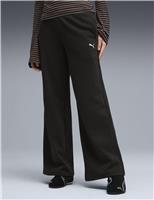 Puma Comfort Cotton Blend Wide Leg Joggers Black