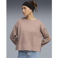 Puma HER Cotton Rich Crew Neck Relaxed Sweatshirt Stone