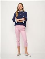 Crew Clothing Cotton Rich Tapered Cropped Chinos Soft Pink
