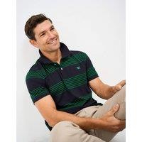 Crew Clothing Pure Cotton Striped Polo Shirt Dark Navy Mix
