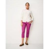 Crew Clothing Cotton Rich Tapered Cropped Chinos Fuchsia