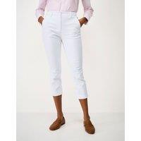 Crew Clothing Cotton Rich Tapered Cropped Chinos White