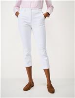 Crew Clothing Cotton Rich Tapered Cropped Chinos White