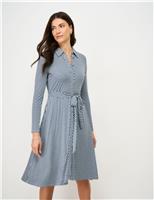 Jersey Geometric Knee Length Shirt Dress