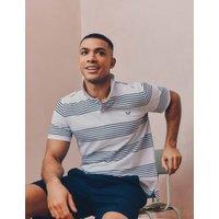 Crew Clothing Pure Cotton Striped Polo Shirt White Mix
