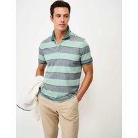 Crew Clothing Pure Cotton Striped Polo Shirt Light Green