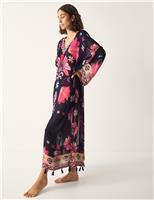 Floral V-Neck Relaxed Kaftan Dress