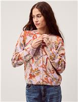 Monsoon Floral Crew Neck Button Front Cardigan Pink Mix