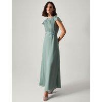 Monsoon Chiffon Lace Maxi Dress Light Green