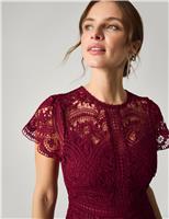 Lace Midi Waisted Dress