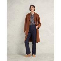 HOBBS Wool Blend Straight Leg Trousers Navy