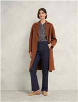 Wool Blend Straight Leg Trousers