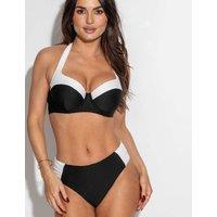 Pour Moi Acapulco Textured Tab Side Brief White/Black