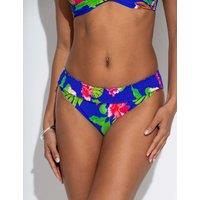 Pour Moi Free Spirit Frill Waist Bikini Bottoms Blue Mix