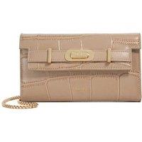 Dune London Leather Woven Chain Strap Cross Body Bag Beige