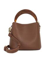 Leather Moulded Handle Grab Bag