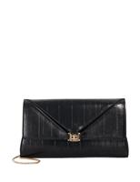 Leather Chain Strap Clutch Bag