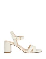 Dune London Leather Ankle Strap Block Heel Sandals Cream