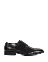 Wide Fit Leather Double Monk Strap Shoes