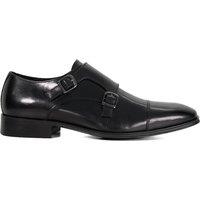 Dune London Wide Fit Leather Double Monk Strap Shoes Black