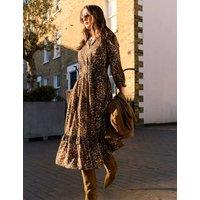 BAUKJEN Animal Print Midi Skater Dress Camel