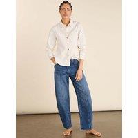 BAUKJEN High Waisted Barrel Leg Jeans Indigo