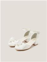 Kids Satin Rosette Heels (7 Small-4 Large)