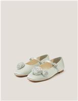 Kids Rosette Satin Ballerina Shoes (7 Small-4 Large)